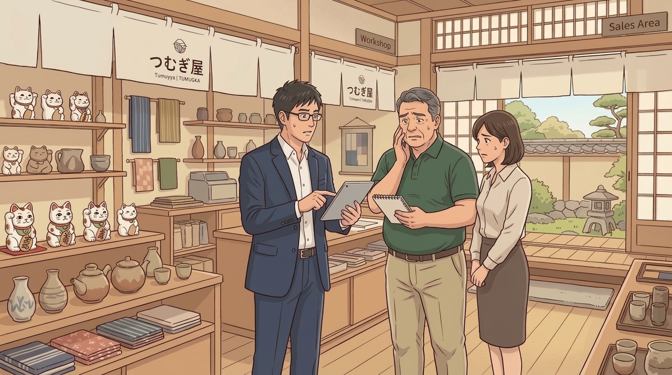 ホームページの悩みを相談するイラスト